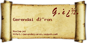 Gerendai Áron névjegykártya