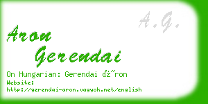 aron gerendai business card